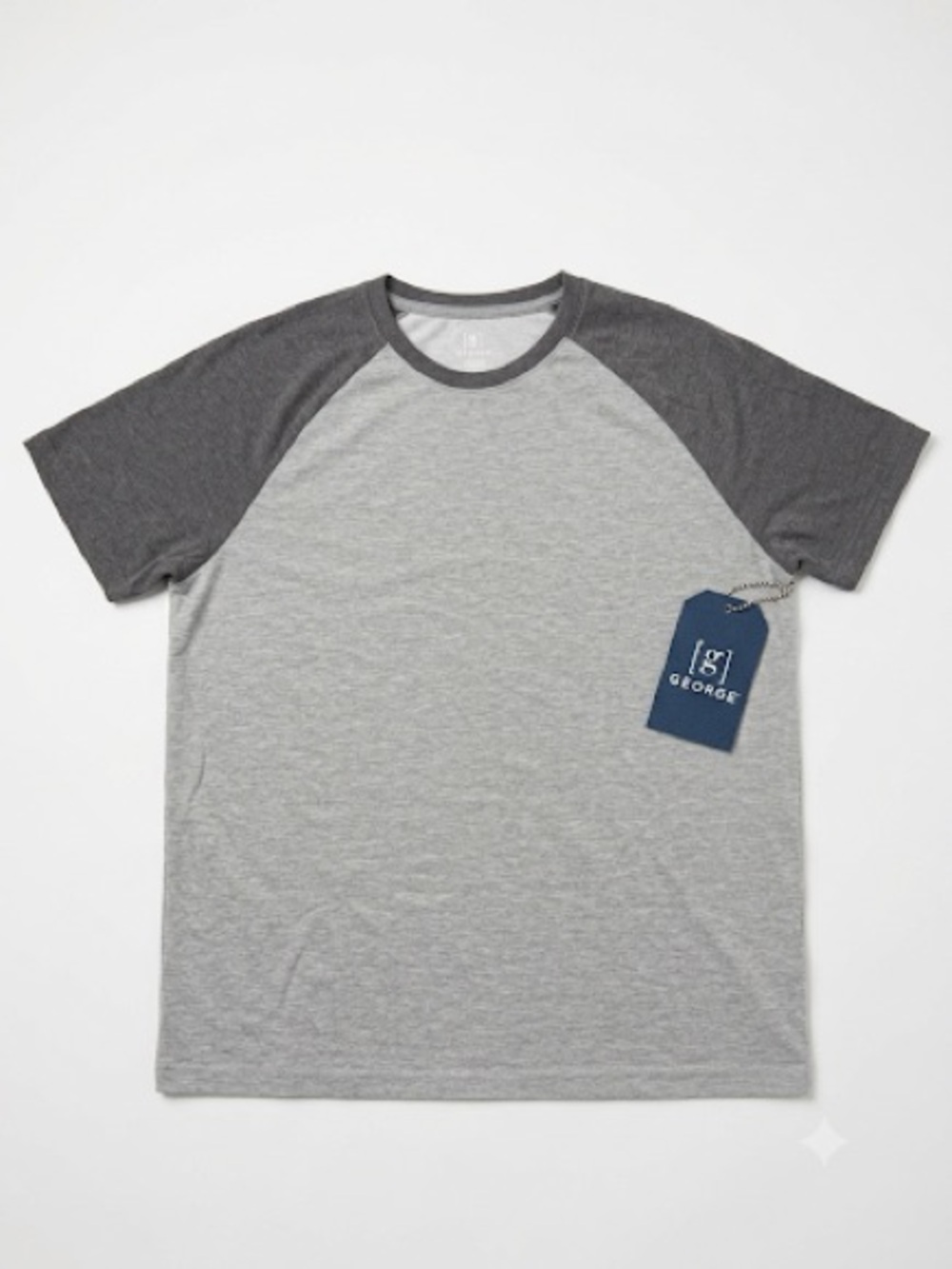 George Two-Tone Gray Raglan Short Sleeve Tee